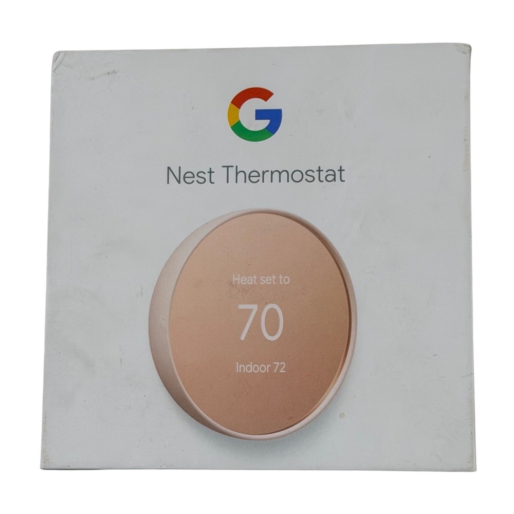 Google Nest Thermostat Sand Smart Programmable Wi-Fi G4CVZ GA02082-US Open Box